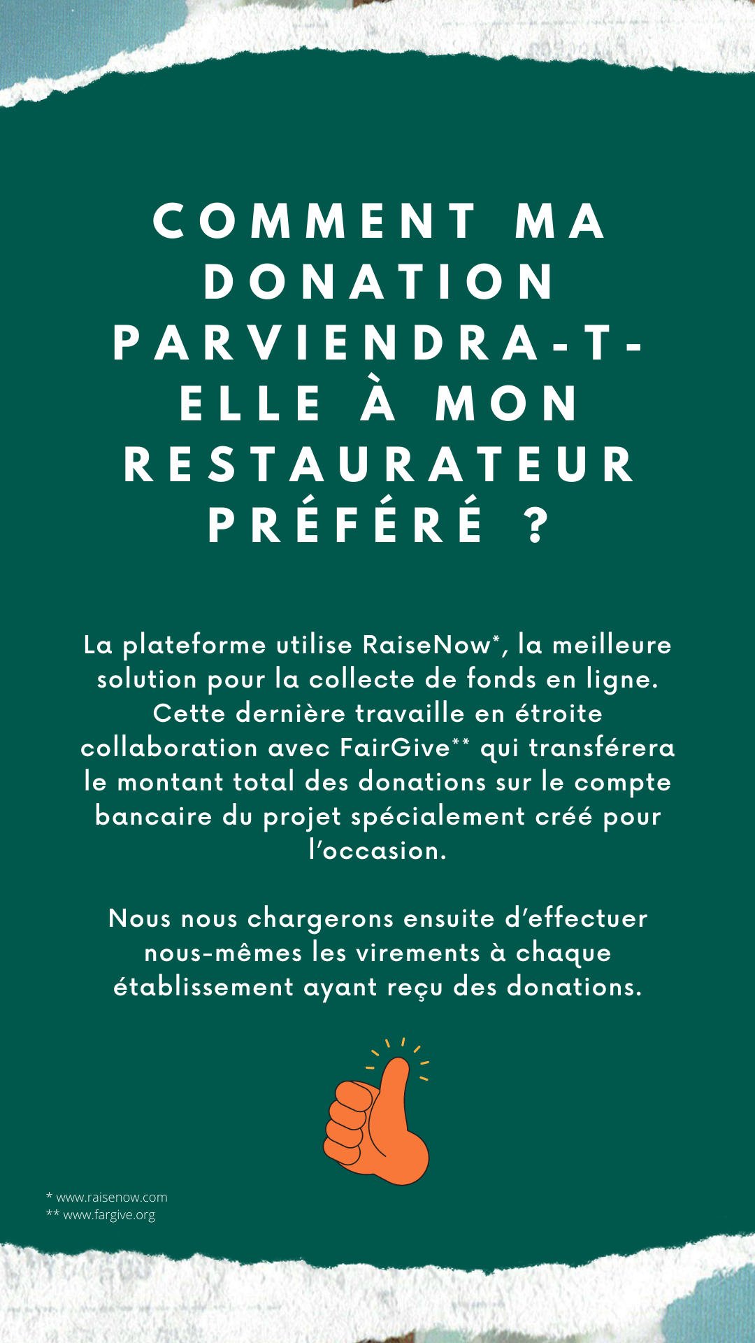 comment la donation parvient au restaurateur préféré